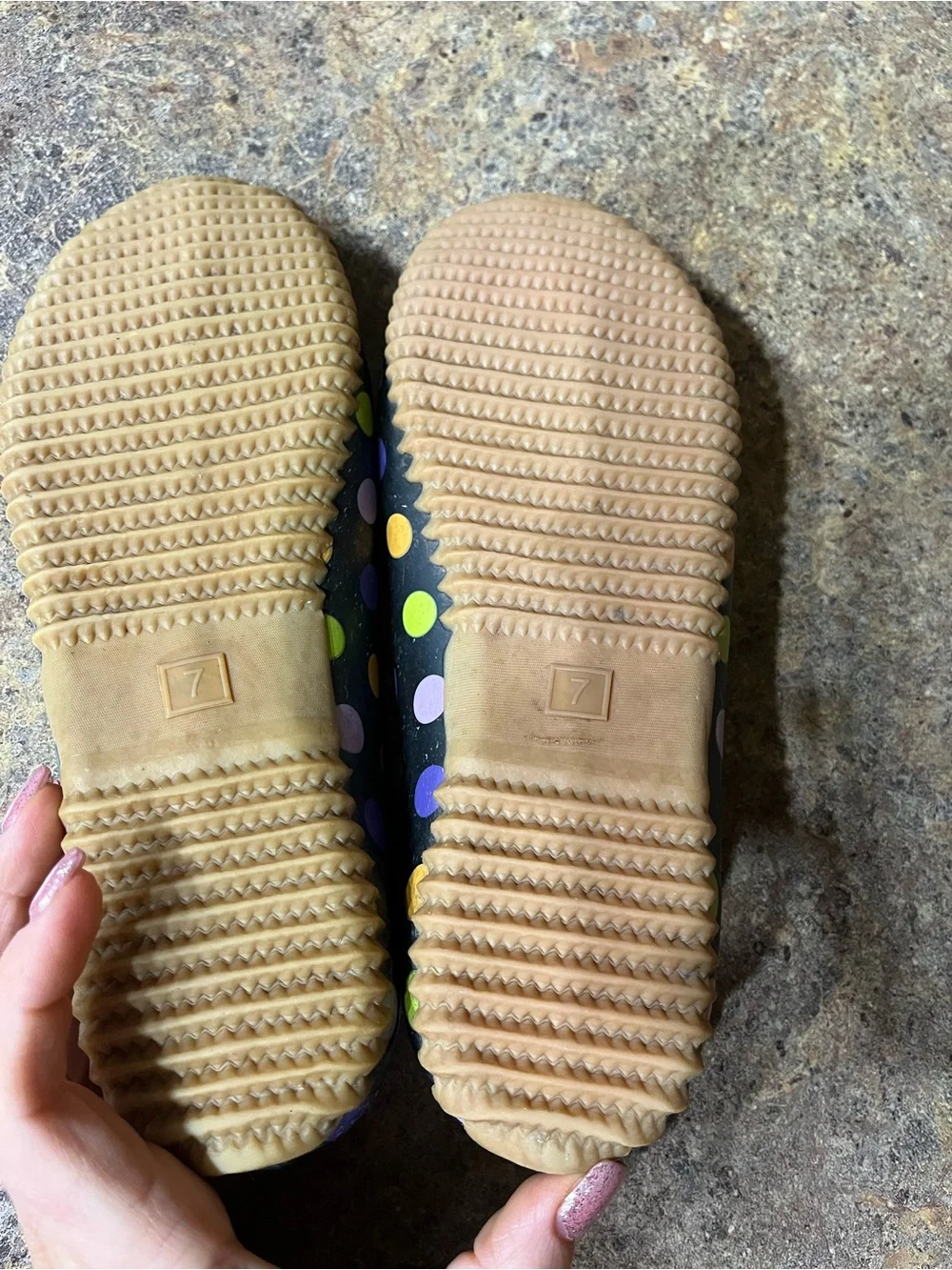 Chooka Big Dot Duck Skimmer Multi Women’s 7 Waterproof Polka Dot Ballet Flats